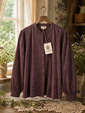 NWT: Ex Voto Olivia Long Sleeve Glous in Plum Size M